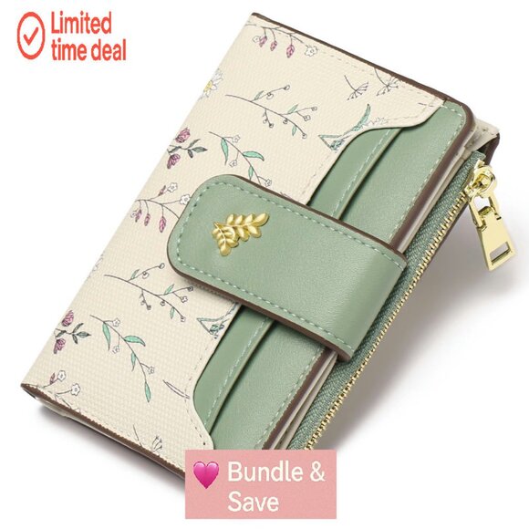 RFID Blocking Leather Bifold Wallet with Zipper Pocket & ID Window - Picture 1 of 7